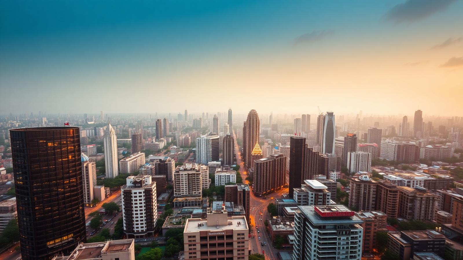 Aerial view of an Indian city skyline at golden hour representing 2026 business opportunities